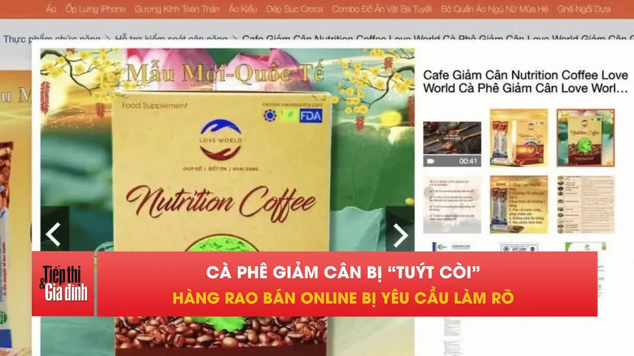 Bộ Y tế “tuýt còi” cà phê giảm cân đang được rao bán trên mạng