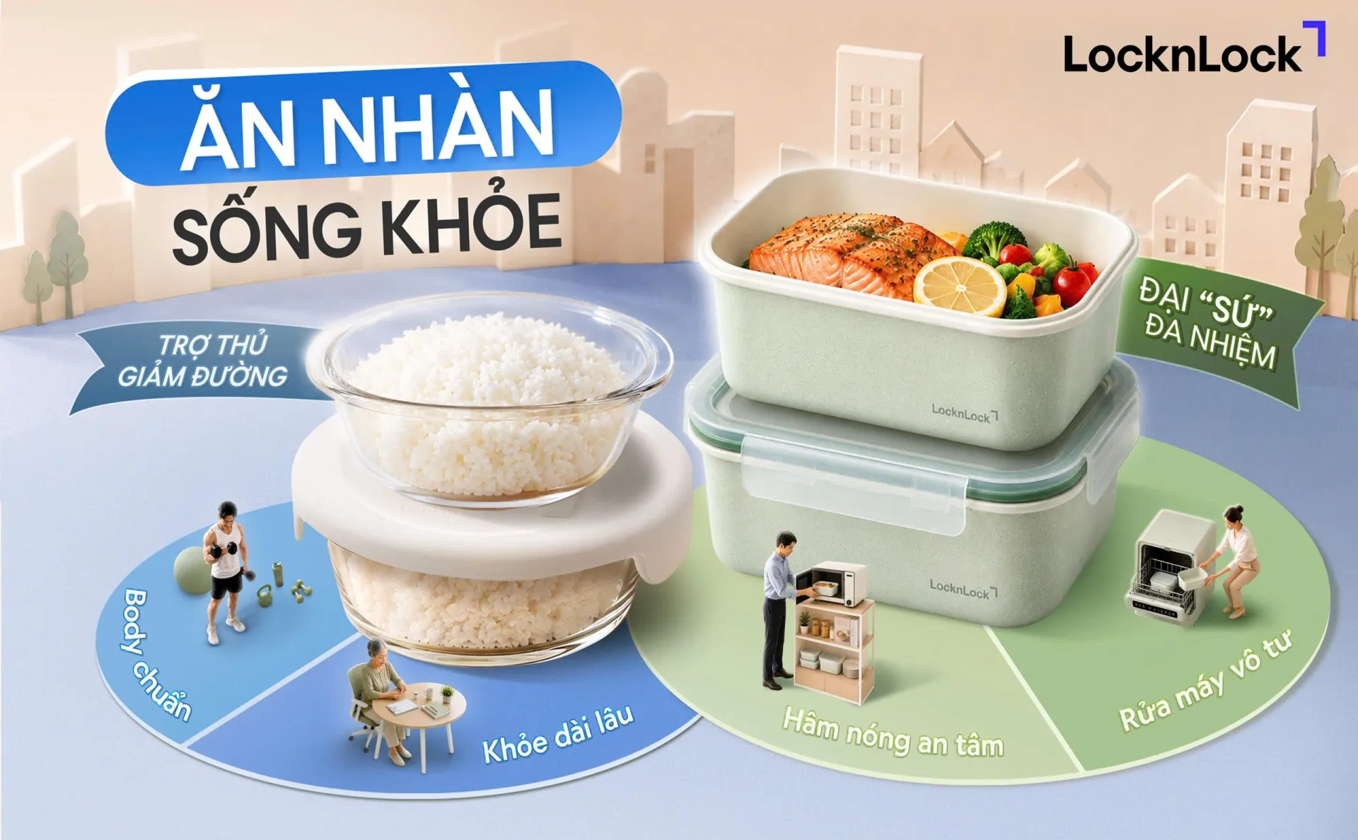 LocknLock giới thiệu giải pháp 'ăn nhàn sống khỏe' với bộ đôi hộp đựng thực phẩm Easy Meal và Micro Ready