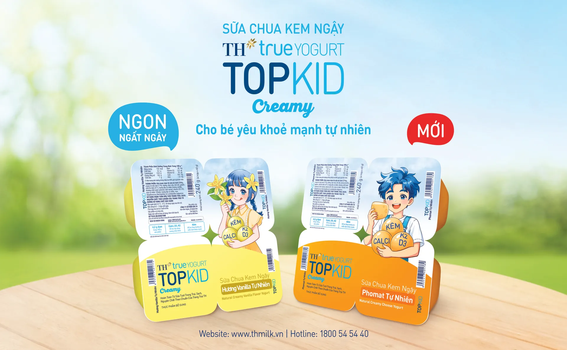 Tập đoàn TH ra mắt Sữa chua kem ngậy hương Vanilla tự nhiên & Phomat tự nhiên TH true YOGURT TOPKID 