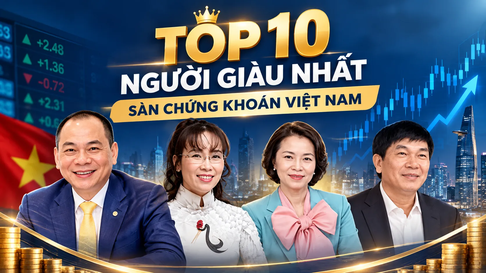 Top 10 người giàu nhất sàn chứng khoán Việt: Vingroup áp đảo, tài sản người đứng đầu gần 800.000 tỷ đồng