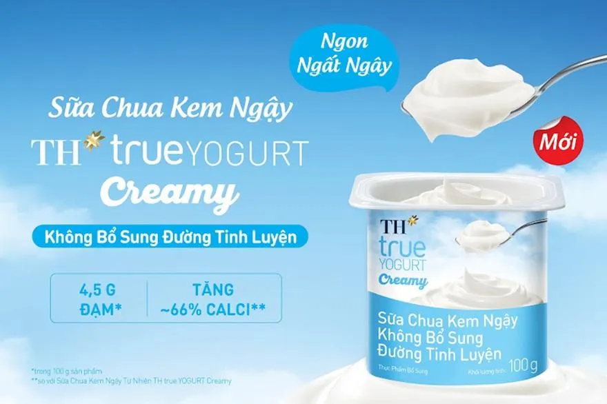 TH ra mắt Sữa chua kem ngậy không bổ sung đường tinh luyện TH true YOGURT Creamy, tiếp nối trải nghiệm “Vị ngon ngất ngây”