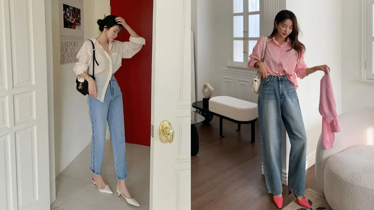4 công thức phối sơ mi dài tay với quần jeans giúp diện mạo trẻ trung hơn mà không cần chạy theo xu hướng