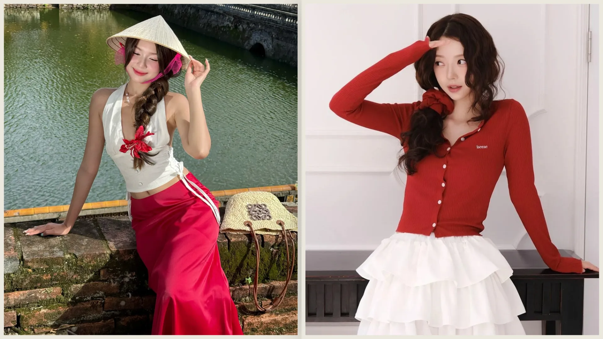 Mách bạn bí kíp phối đồ màu đỏ - trắng nổi bật, không lo lỗi mốt
