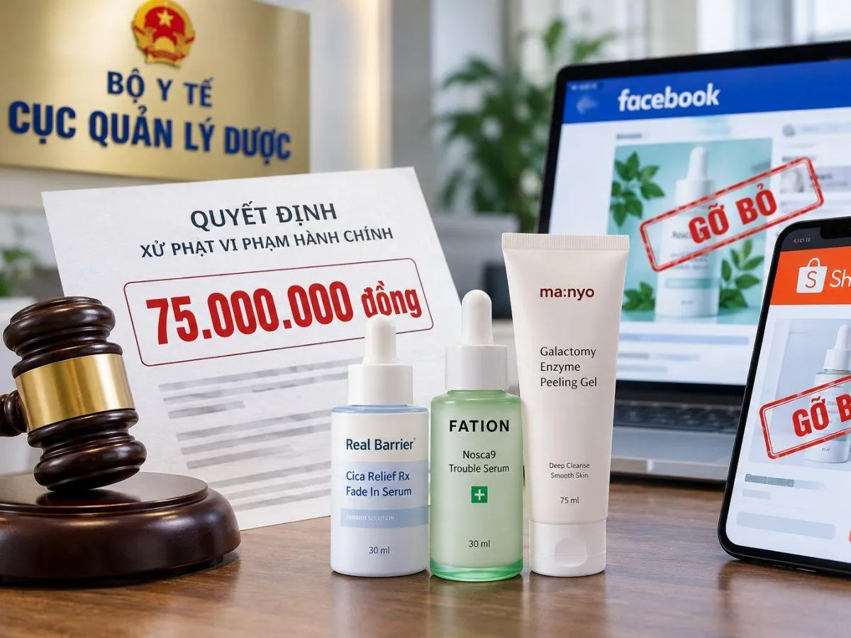 Quảng cáo mỹ phẩm gây hiểu nhầm là thuốc, doanh nghiệp bị phạt 75 triệu đồng