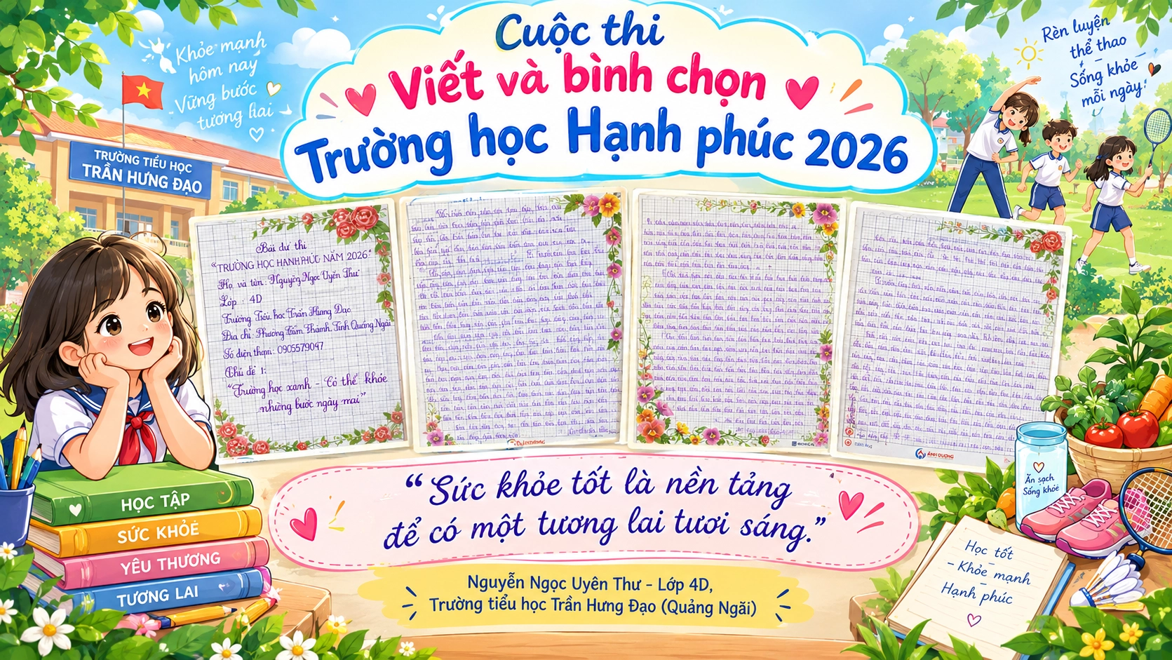 Trường học xanh - Cơ thể khỏe, vững bước ngày mai