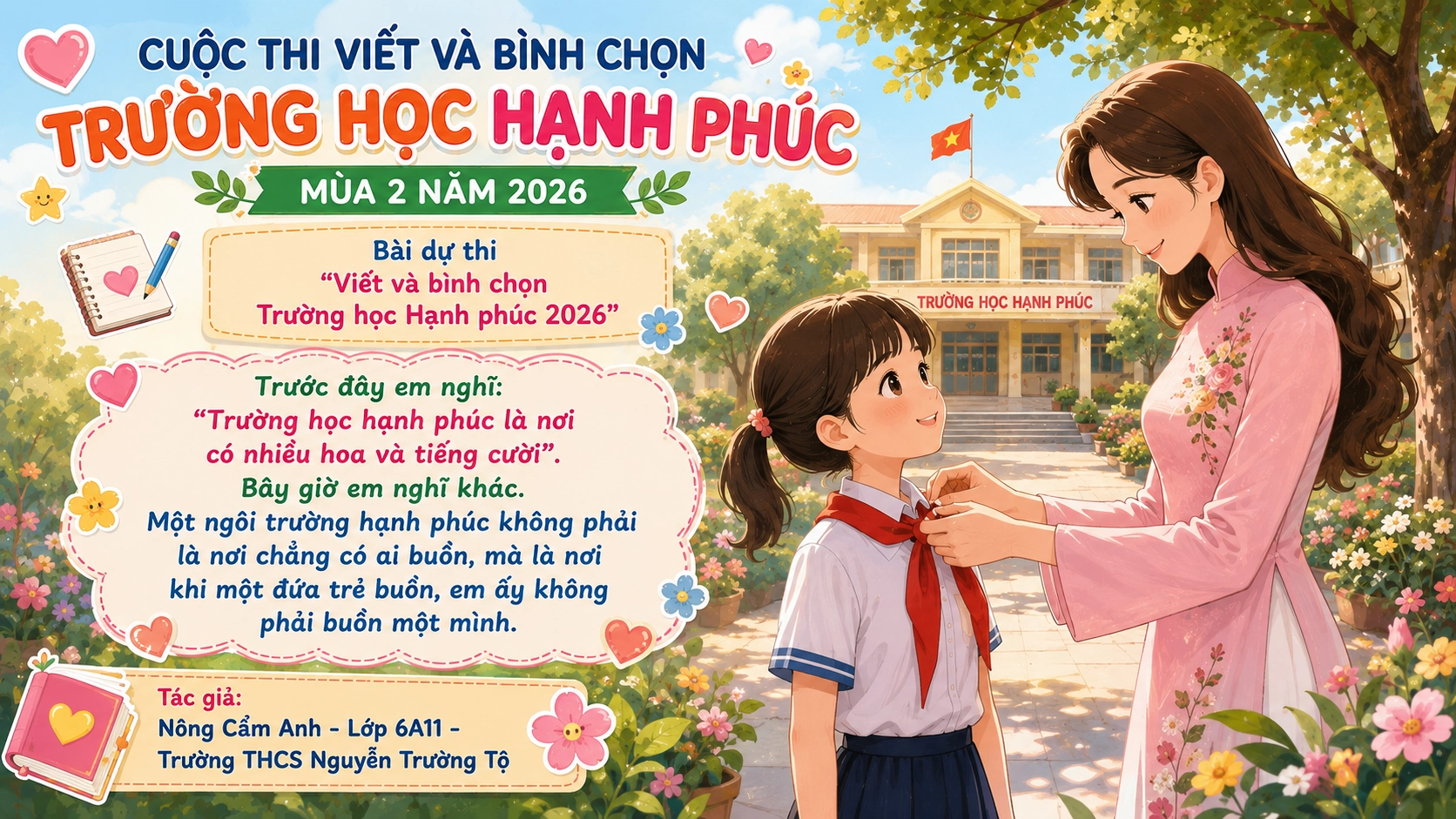 Chiếc khăn quàng bị lệch và bài học yêu thương không có trong sách vở