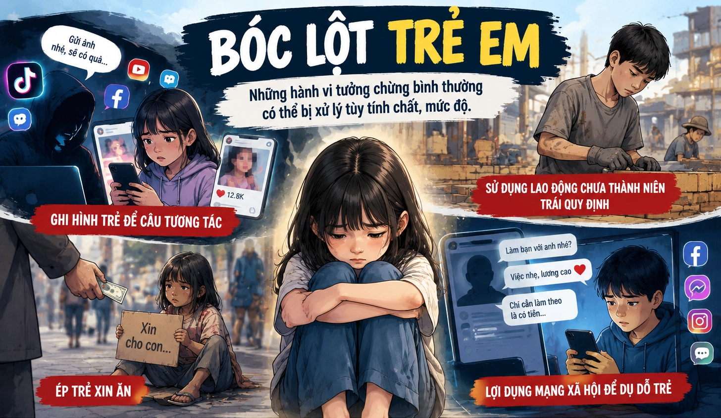Bóc lột trẻ em: Từ những hành vi tưởng bình thường đến tội phạm