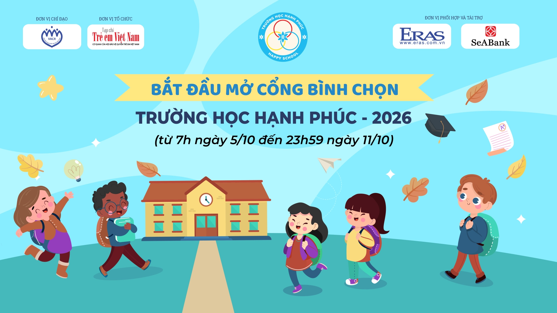 Bắt đầu mở cổng bình chọn “Trường học hạnh phúc 2026' từ 7h sáng nay