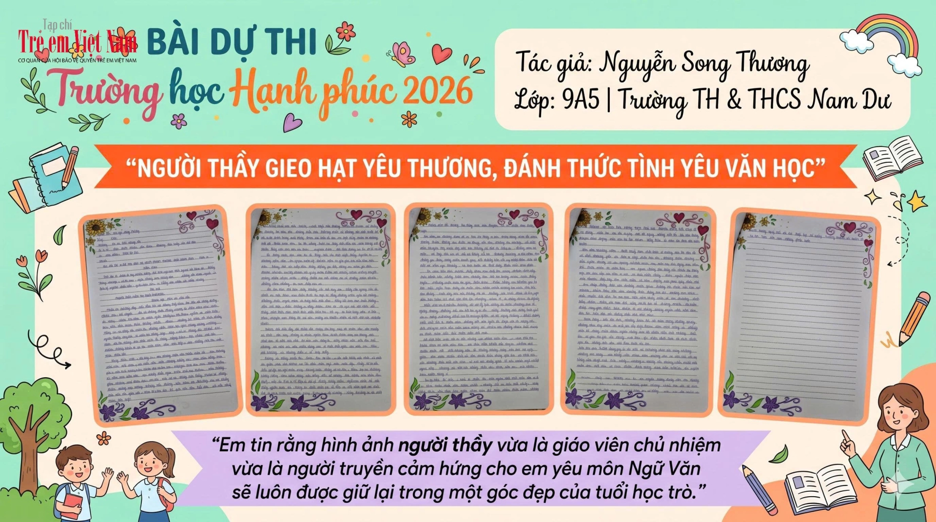 Người thầy gieo hạt yêu thương, đánh thức tình yêu văn học