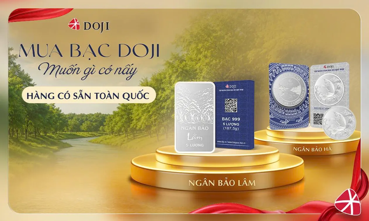 Đầu tư bạc thuận tiện cùng hệ thống toàn quốc phân phối Ngân Bảo DOJI