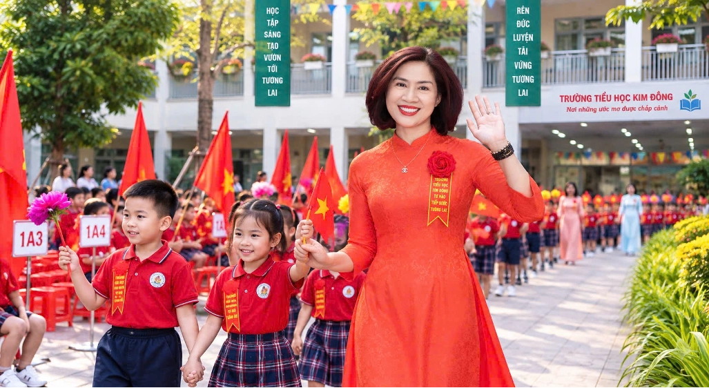 Trường Tiểu học Kim Đồng náo nức đón chào năm học mới: Nơi những bước chân nhỏ bắt đầu hành trình lớn