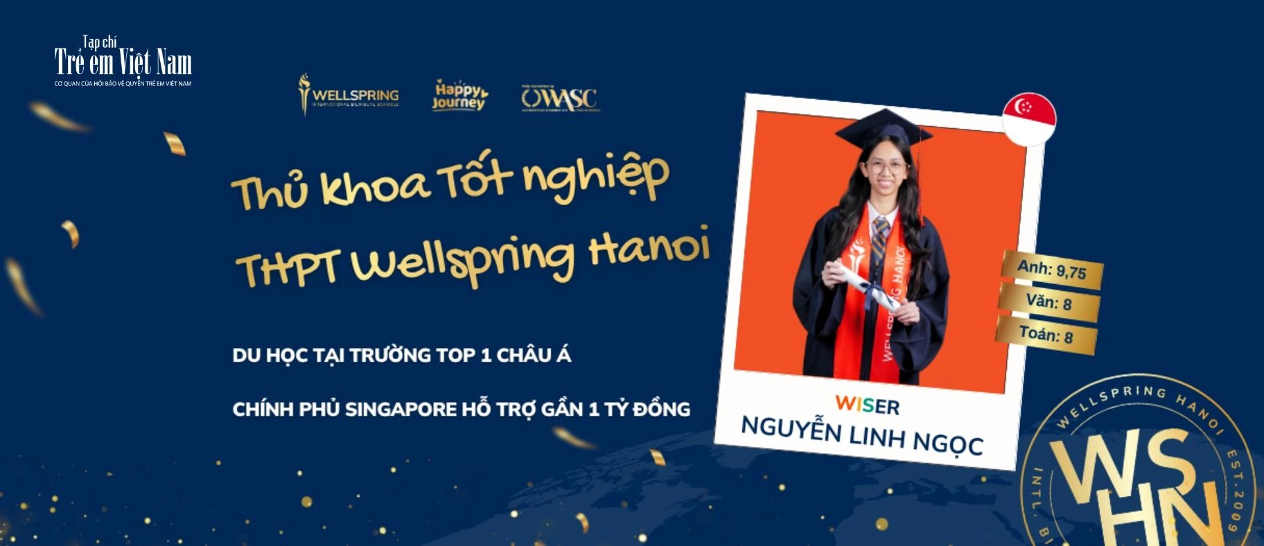 Nữ sinh đạt giải cao nhất cuộc thi trường học hạnh phúc trúng tuyển Đại học Top 1 châu Á