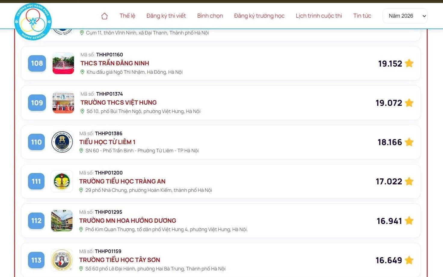 Công bố kết quả bình chọn toàn quốc Top 100 “Trường học Hạnh phúc 2026”