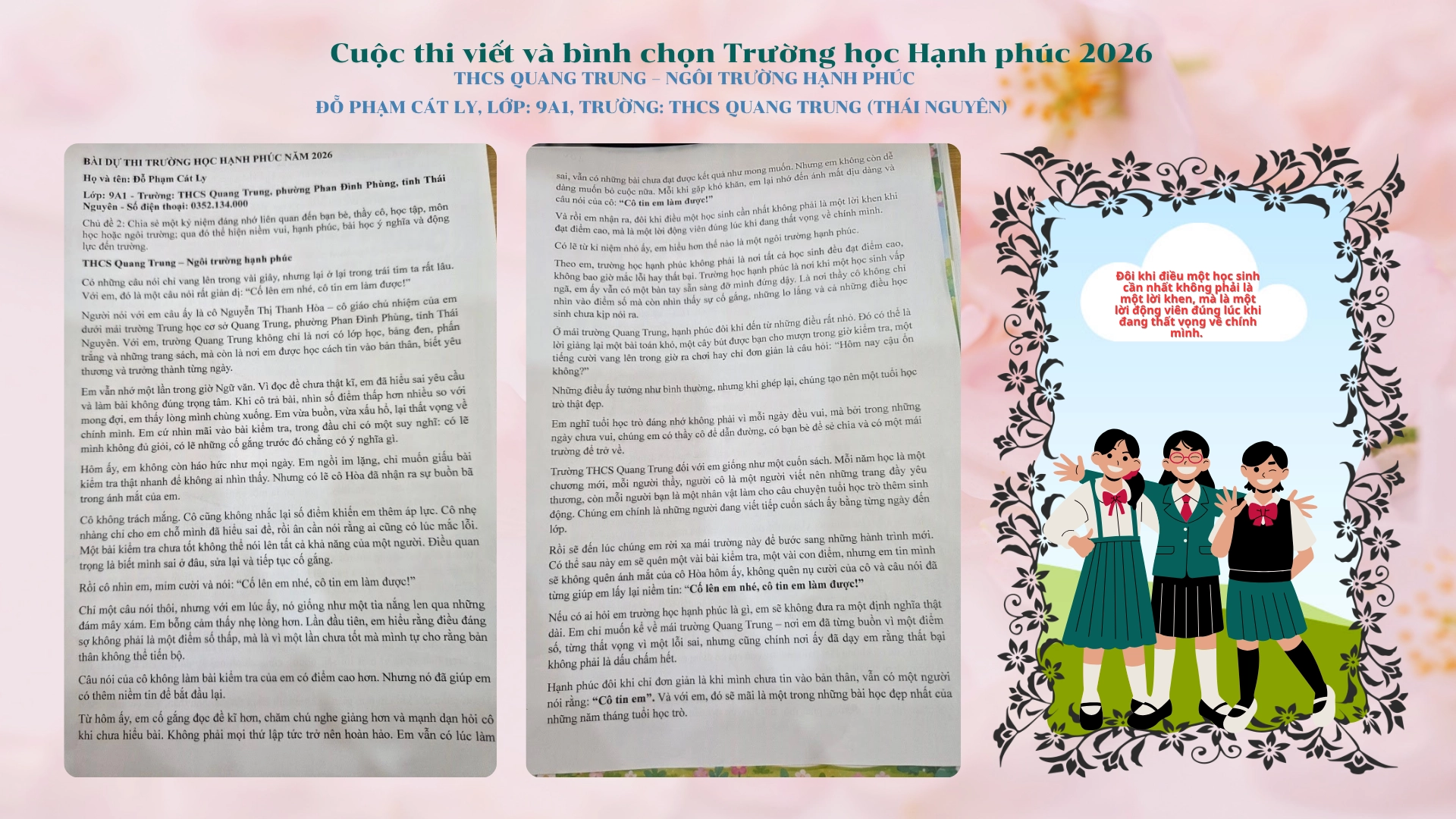THCS Quang Trung – Ngôi trường hạnh phúc
