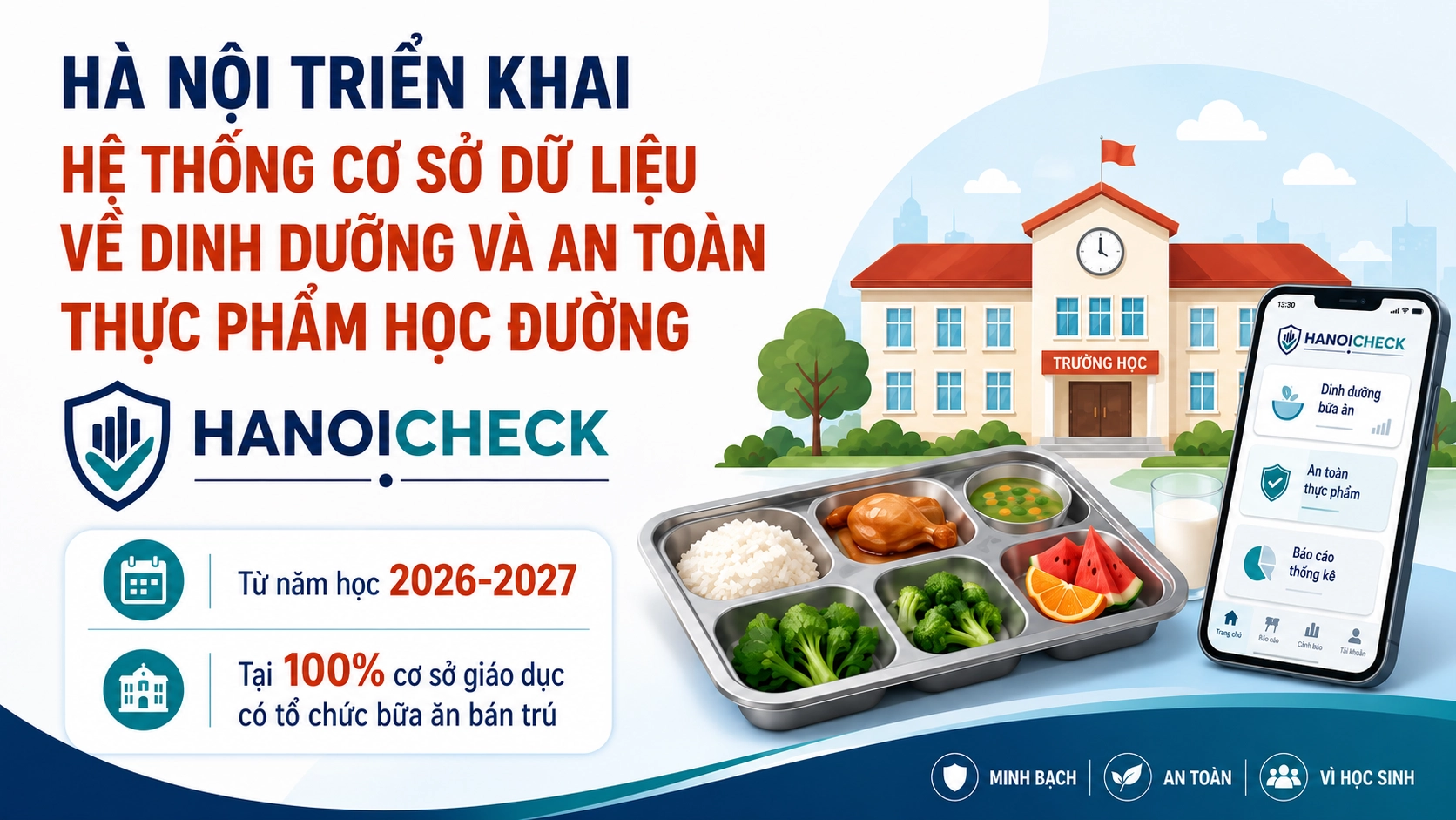 Hà Nội số hóa quản lý bữa ăn bán trú bằng hệ thống HanoiCheck