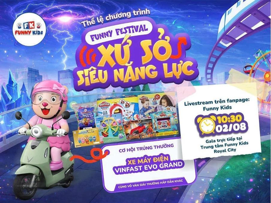 Từ phiếu may mắn đến xe Vinfast: Khách hàng Funny Kids trở thành chủ nhân giải đặc biệt
