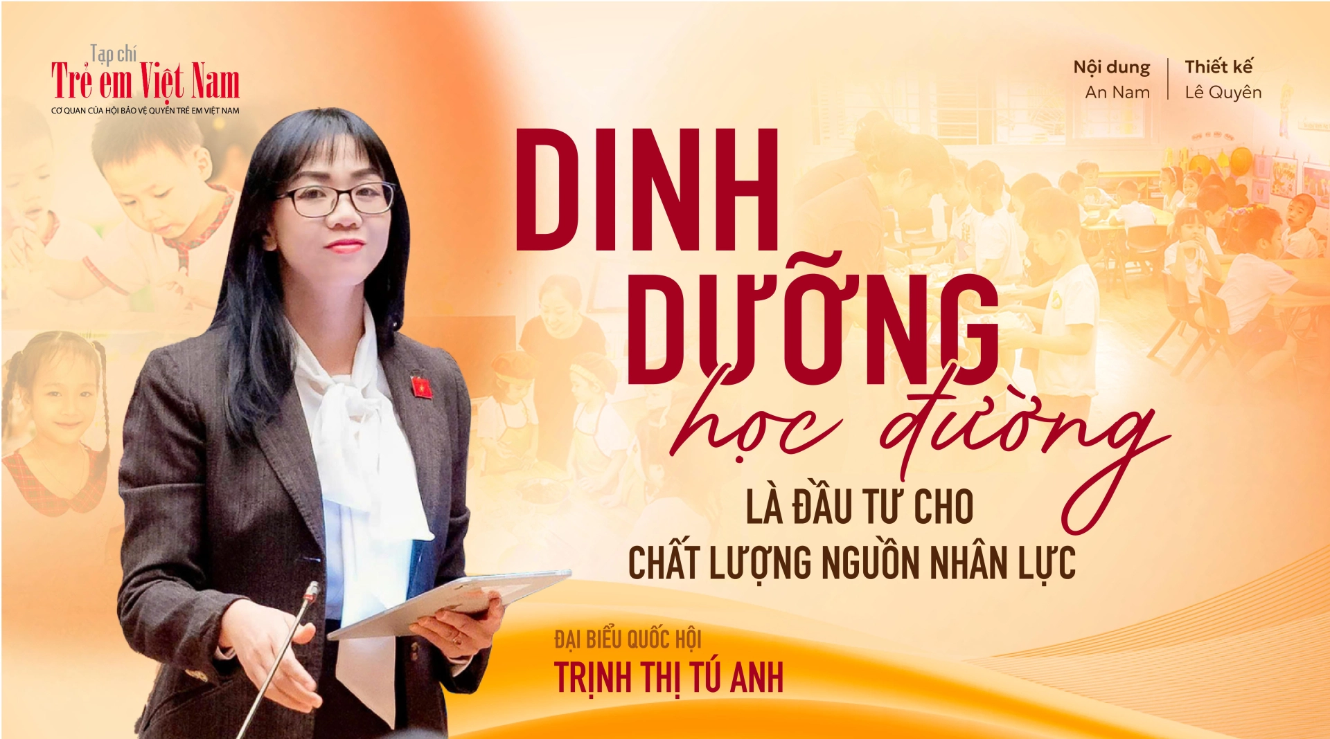 Đại biểu Quốc hội Trịnh Thị Tú Anh: Dinh dưỡng học đường là đầu tư cho chất lượng nguồn nhân lực