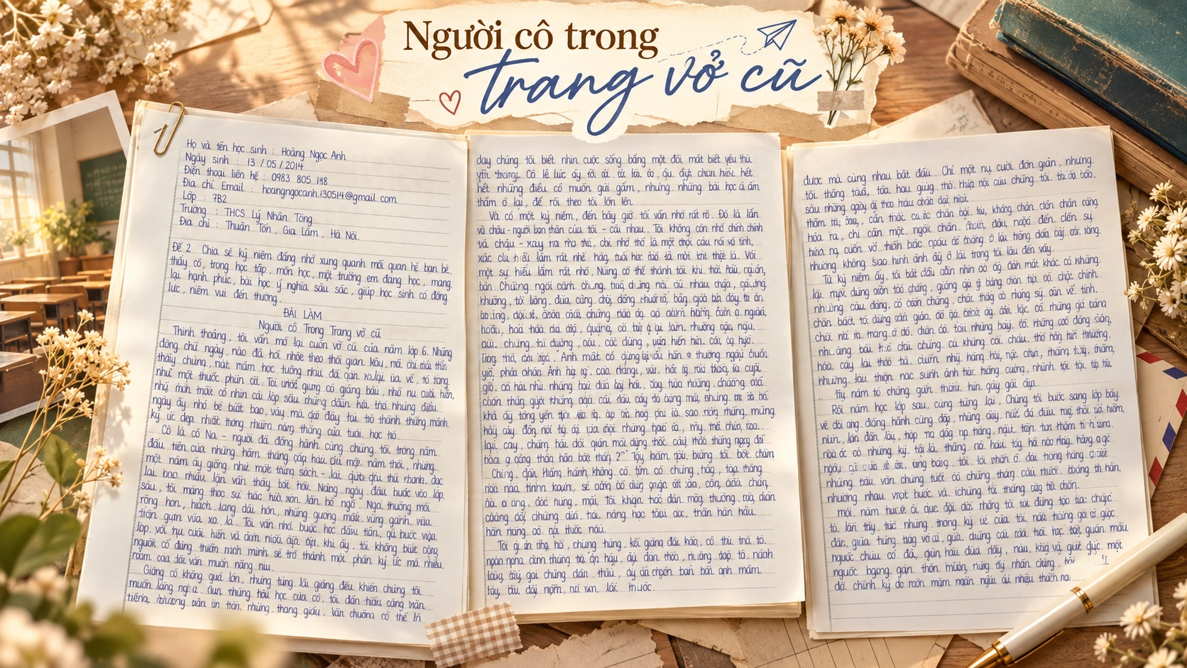 Người cô trong trang vở cũ