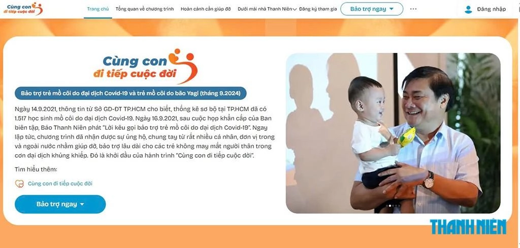 Báo Thanh Niên mở không gian số đồng hành cùng trẻ em mồ côi