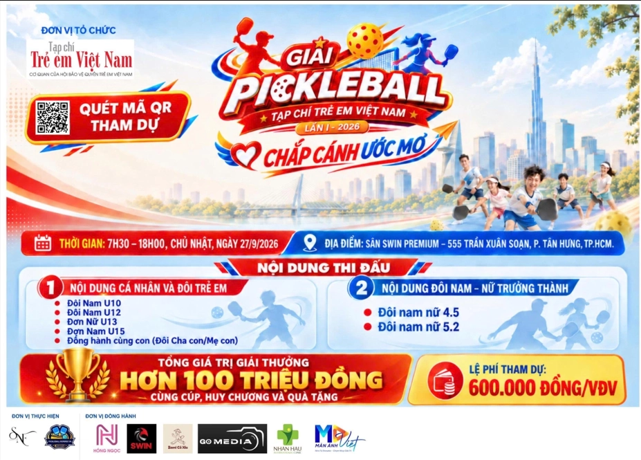 Hàng loạt các cặp vận động viên sẵn sàng tranh tài tại Giải Pickleball Tạp chí Trẻ em Việt Nam lần 1