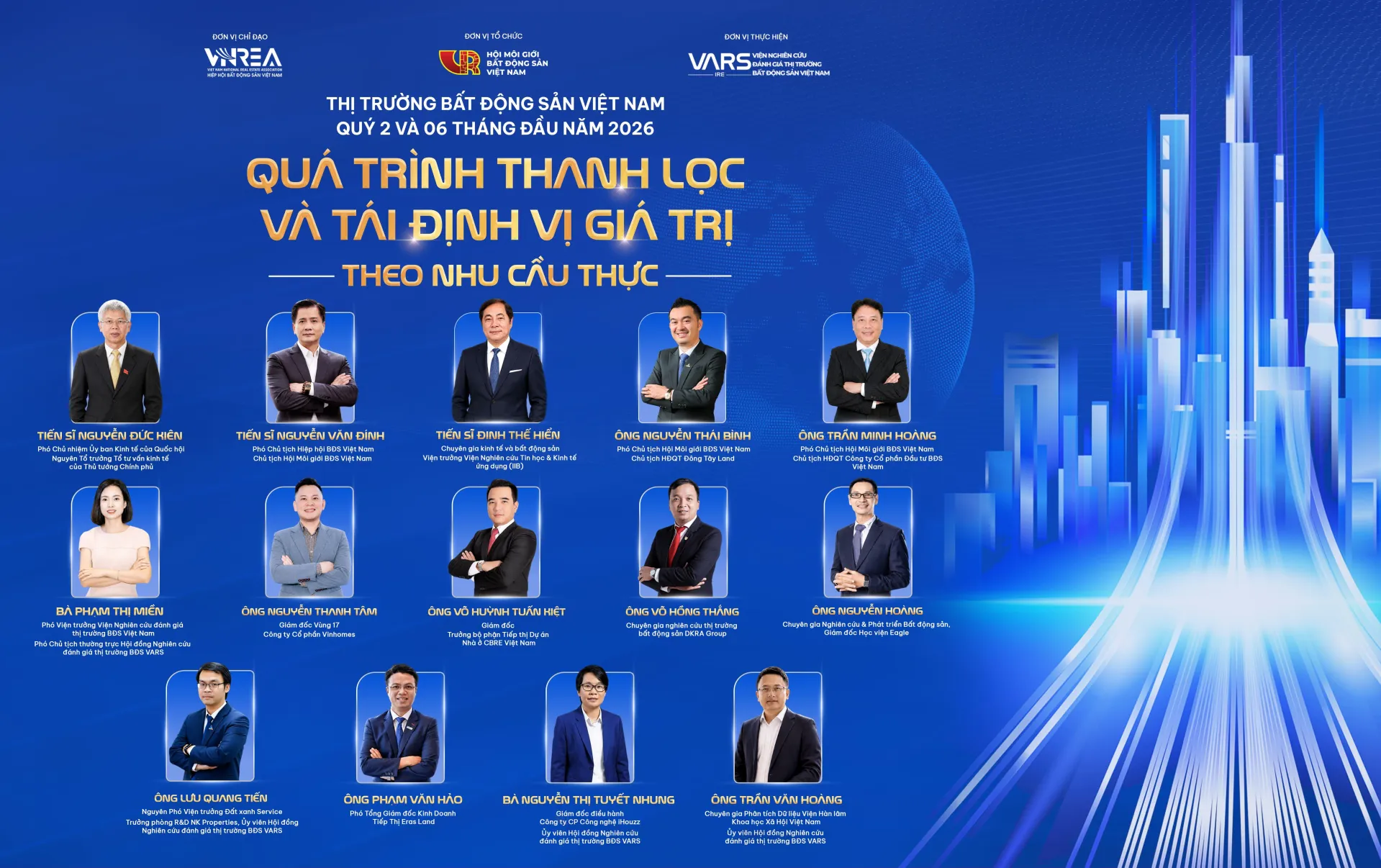 Dàn chuyên gia, diễn giả uy tín quy tụ tại Hội thảo công bố Báo cáo thị trường BĐS Quý 2 và 06 tháng đầu năm 2026