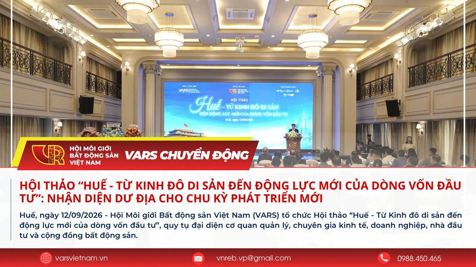 Hội thảo “Huế - Từ kinh đô di sản đến động lực mới của dòng vốn đầu tư”: Nhận diện dư địa cho chu kỳ phát triển mới