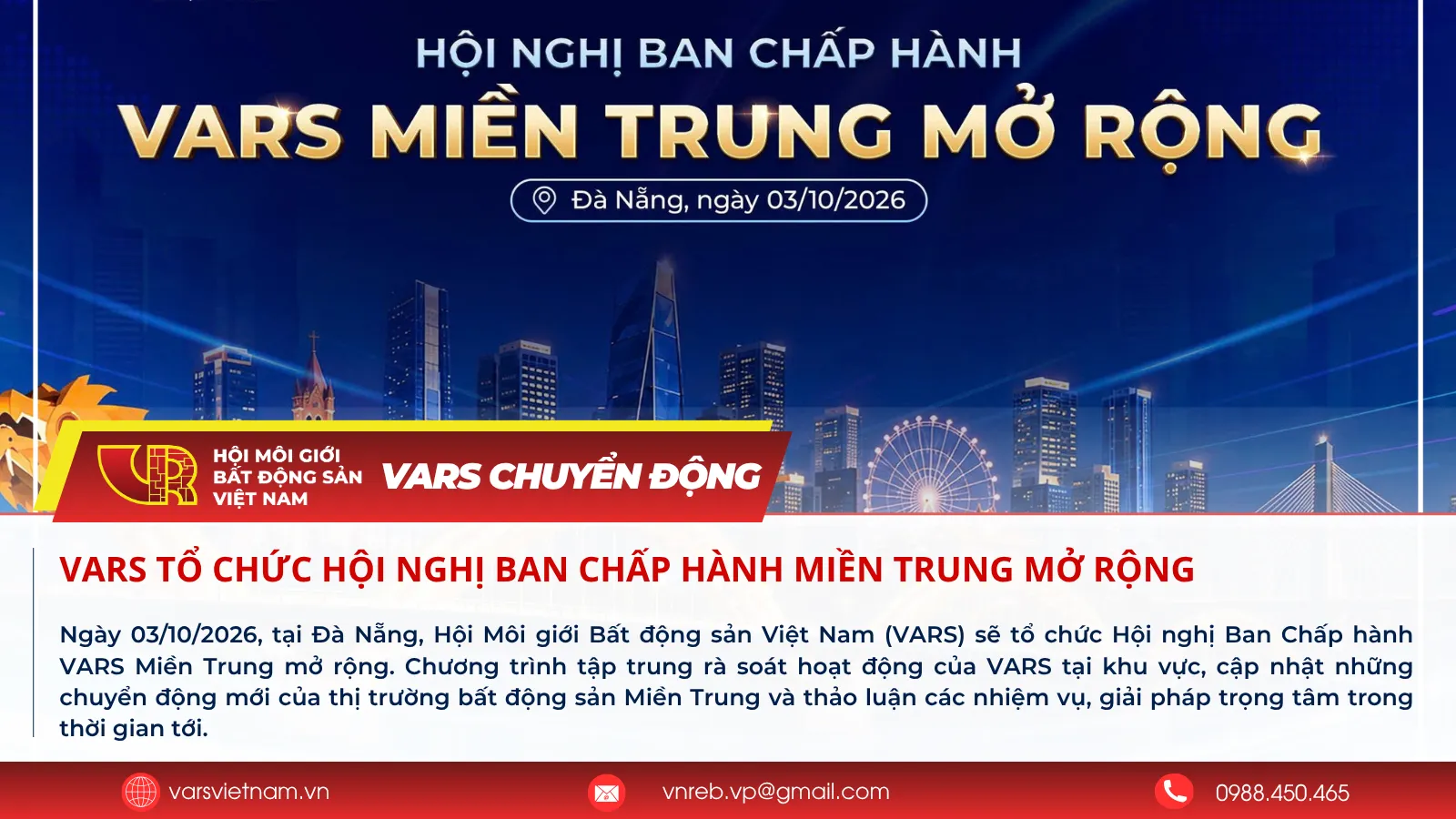 VARS tổ chức Hội nghị Ban Chấp hành Miền Trung mở rộng