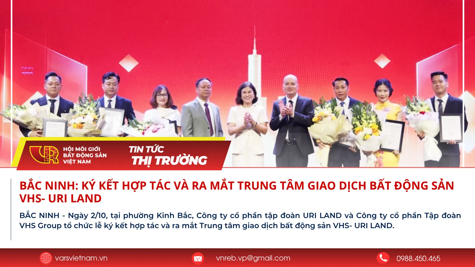 Bắc Ninh: Ký kết hợp tác và ra mắt Trung tâm giao dịch bất động sản VHS- URI LAND
