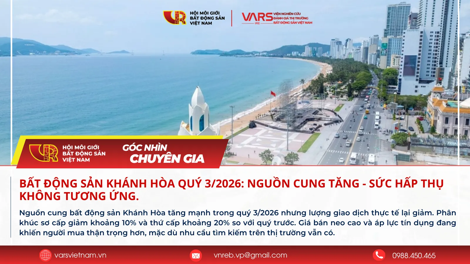 Bất động sản Khánh Hòa quý 3/2026: Nguồn cung tăng - sức hấp thụ không tương ứng.