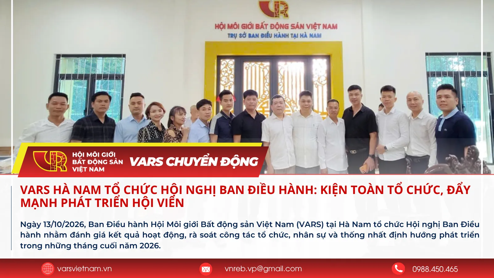 VARS Hà Nam tổ chức Hội nghị Ban Điều hành: Kiện toàn tổ chức, đẩy mạnh phát triển hội viên