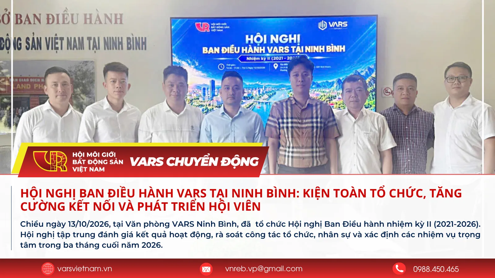 Hội nghị Ban Điều hành VARS tại Ninh Bình: Kiện toàn tổ chức, tăng cường kết nối và phát triển hội viên
