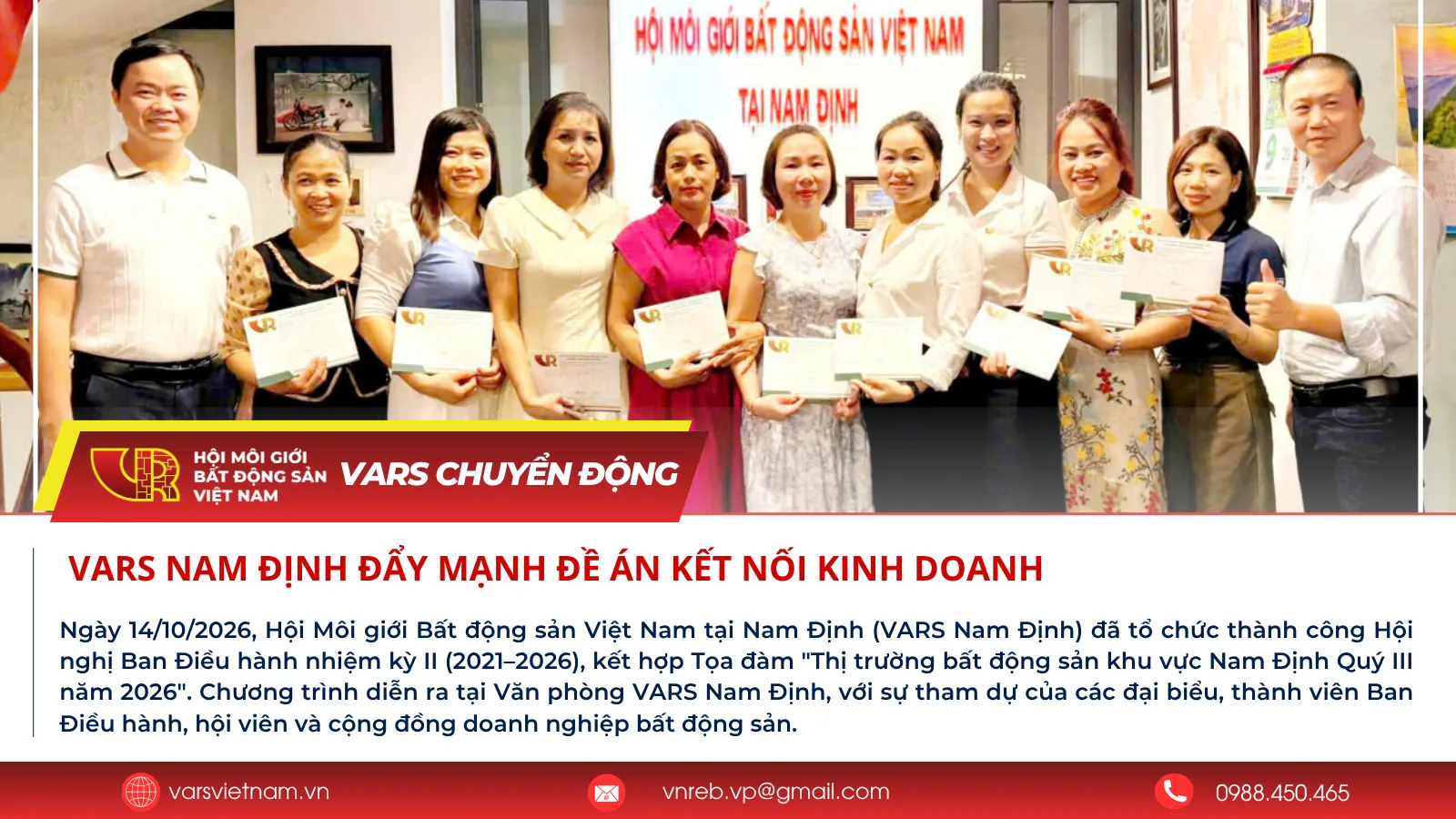 VARS Nam Định đẩy mạnh đề án Kết nối kinh doanh
