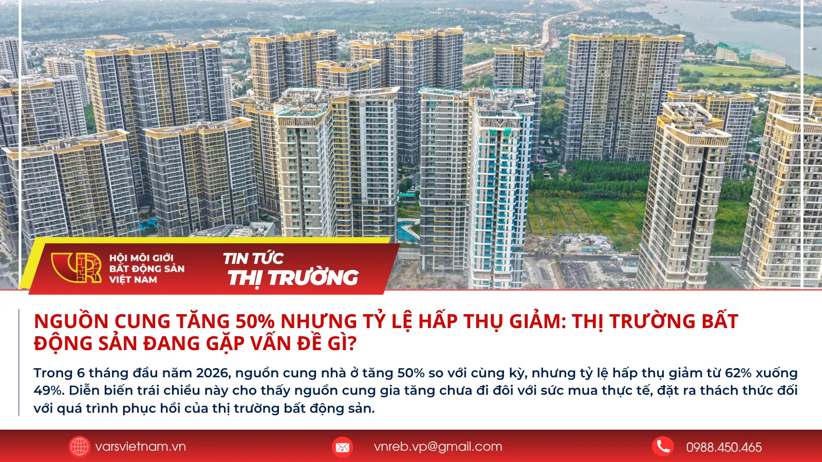 Nguồn cung tăng 50% nhưng tỷ lệ hấp thụ giảm: Thị trường bất động sản đang gặp vấn đề gì?
