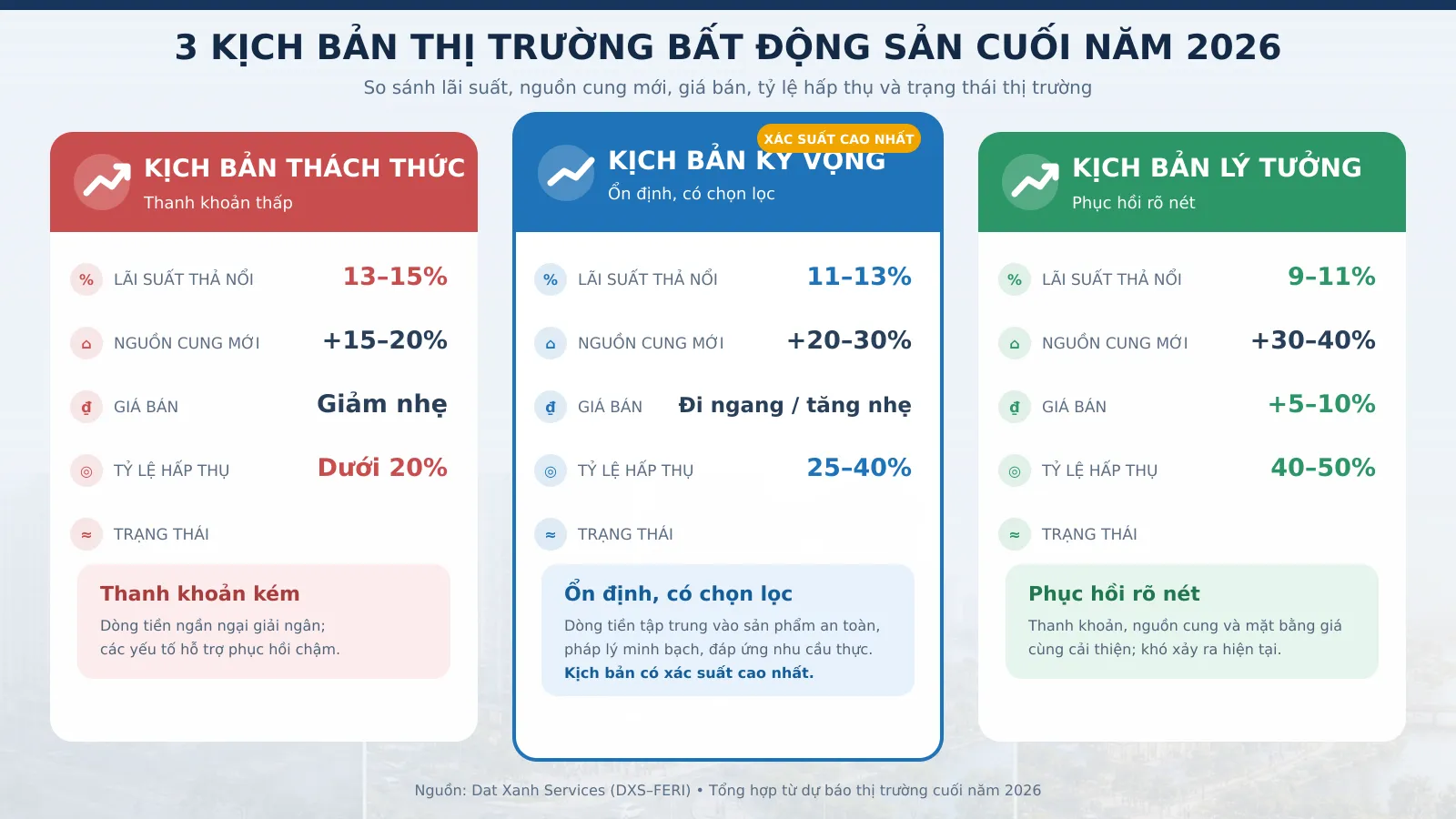 Ba kịch bản bất động sản cuối năm 2026: Giá nhà có thể tăng tới 10%