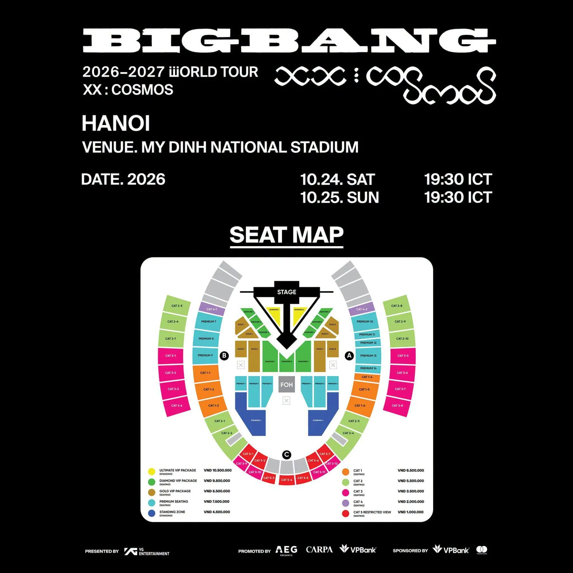 Vé BIGBANG tại Hà Nội từ 1 triệu đồng: Sân khấu mở rộng cho cuộc hội ngộ “20 năm có một”