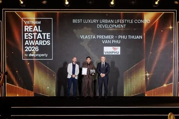 Văn Phú và Vlasta Premier - Phú Thuận được vinh danh tại Dot Property Vietnam Real Estate Awards 2026