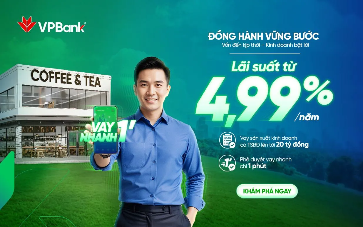 VPBank ra mắt gói ưu đãi lãi suất vay sản xuất kinh doanh từ 4,99%/năm