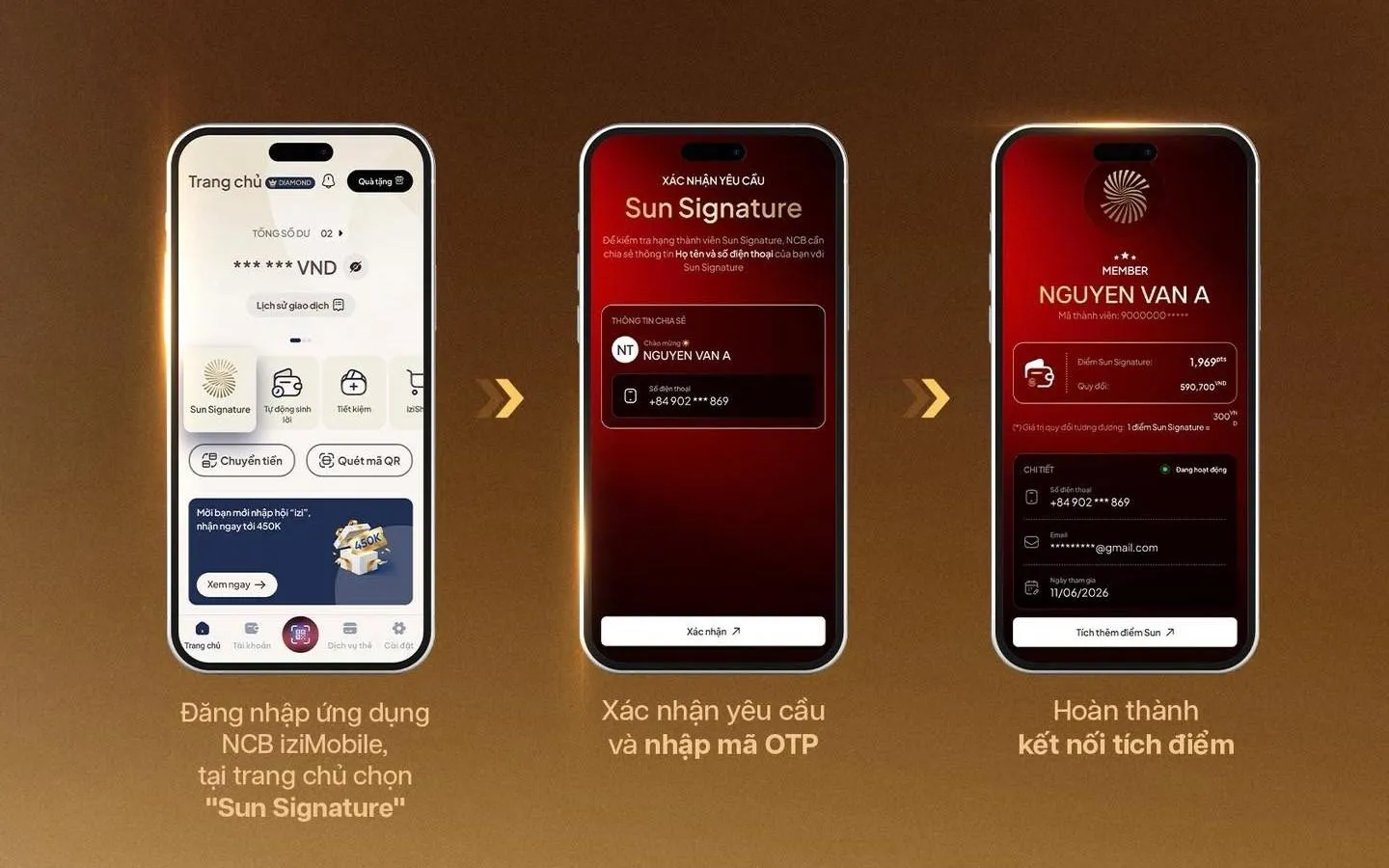 Hướng dẫn kết nối hội viên SS trên NCB iziMobile