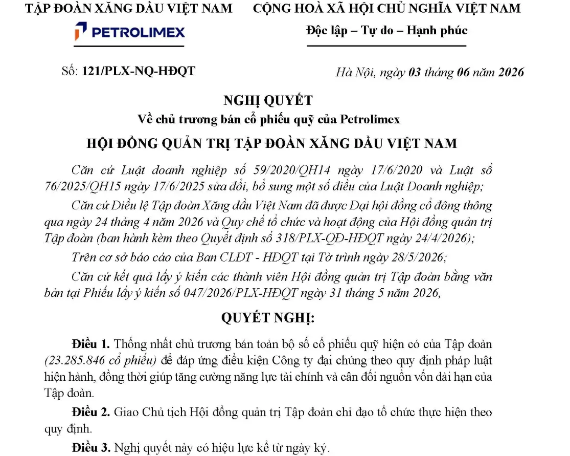 Petrolimex thoái toàn bộ cổ phiếu quỹ để đáp ứng tiêu chuẩn công ty đại chúng