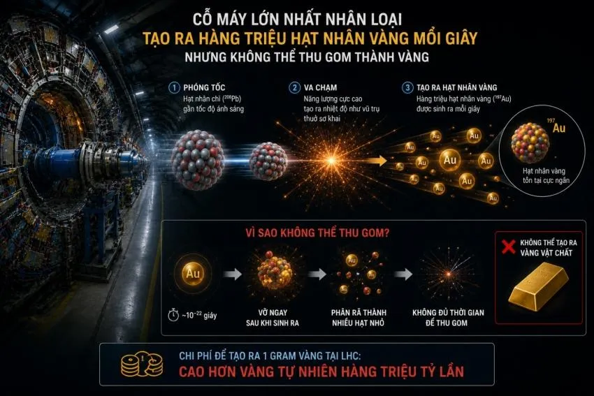Vì sao đã tạo ra được kim cương, còn vàng và bạc thì không thể?