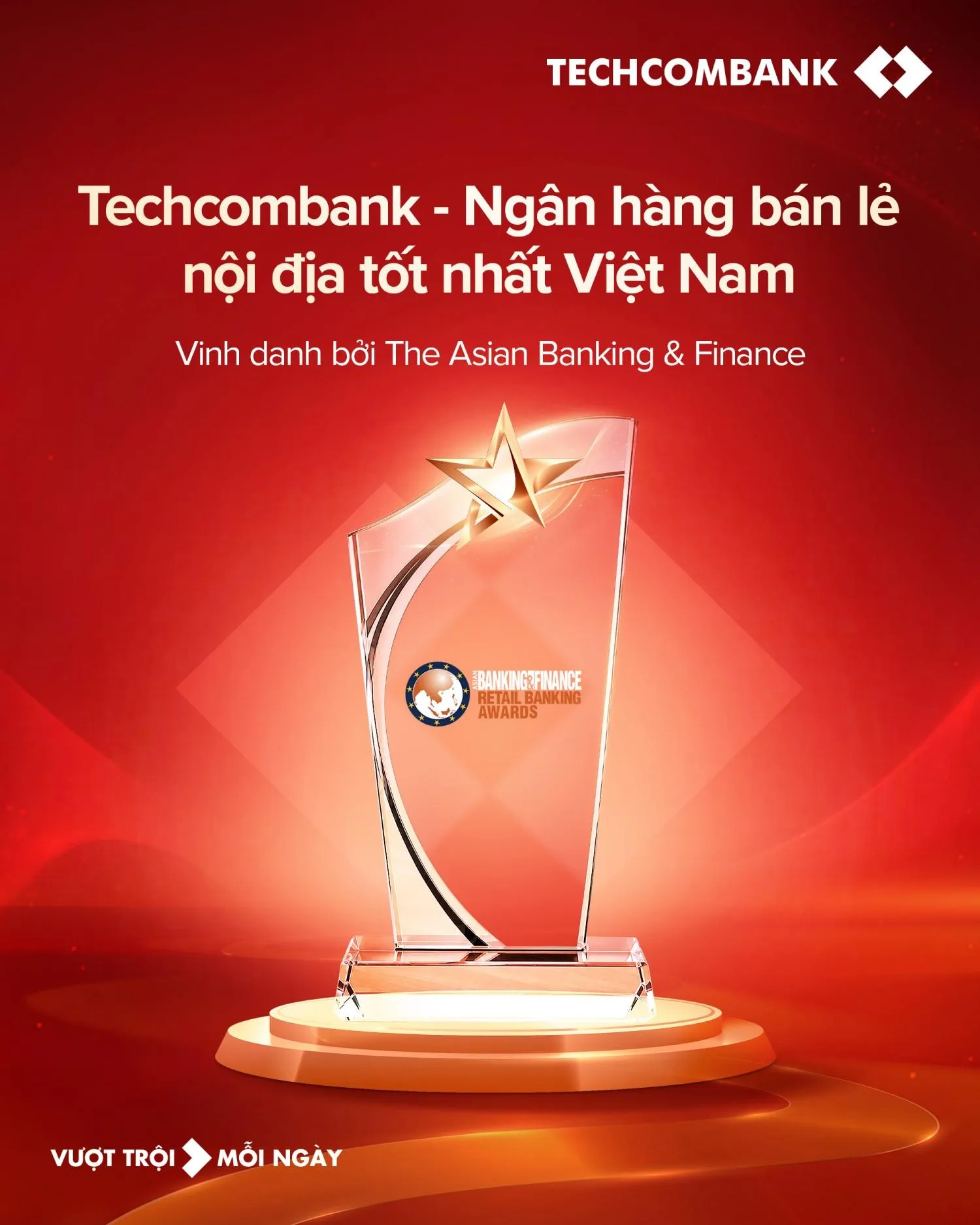 Techcombank là Ngân hàng Bán lẻ nội địa tốt nhất Việt Nam trong 5 năm liên tiếp