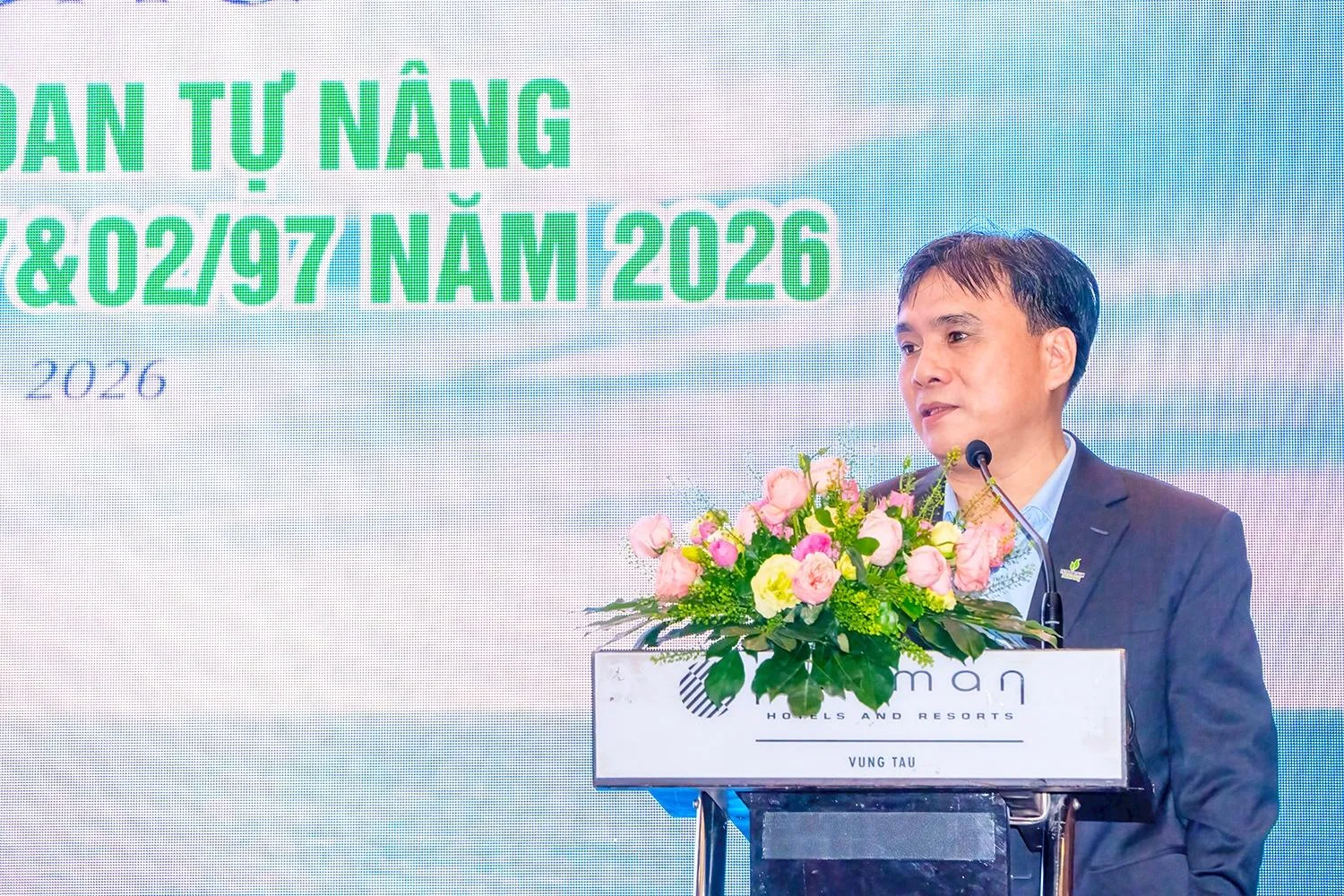 Ông Nguyễn Xuân Cường – Tổng giám đốc PV Drilling phát biểu tại lễ ký hợp đồng cung cấp dịch vụ cho thuê giàn khoan cho Chi nhánh PVEP-HCM