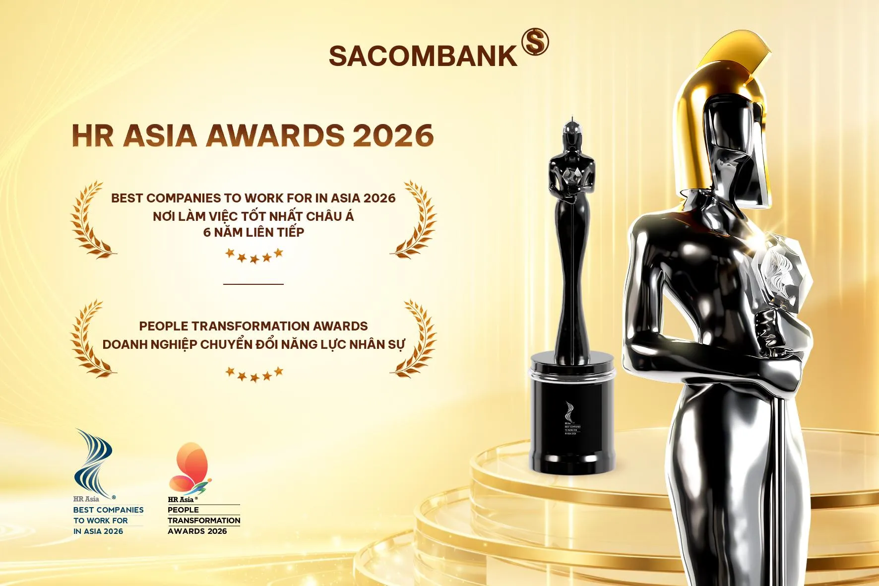 SACOMBANK 6 năm liên tiếp được vinh danh là 'Nơi làm việc tốt nhất châu Á'