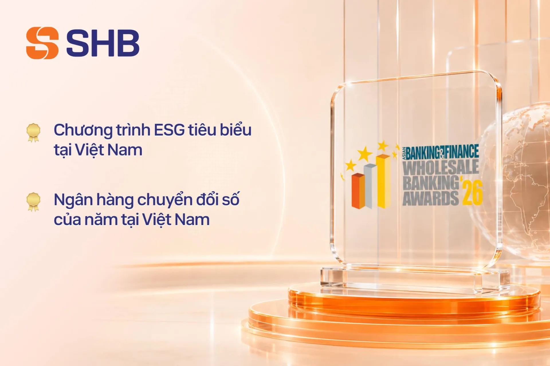 SHB giành cú đúp giải thưởng Ngân hàng bán buôn tại Asian Banking & Finance Awards 2026