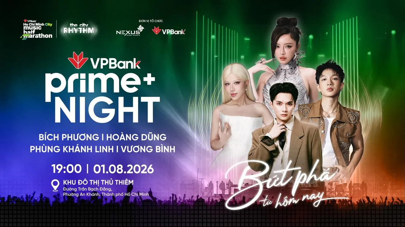 Đêm nhạc VPBank Prime's Night - VPBank Ho Chi Minh City Music Half Marathon 2026 lộ dàn line-up gây sốt