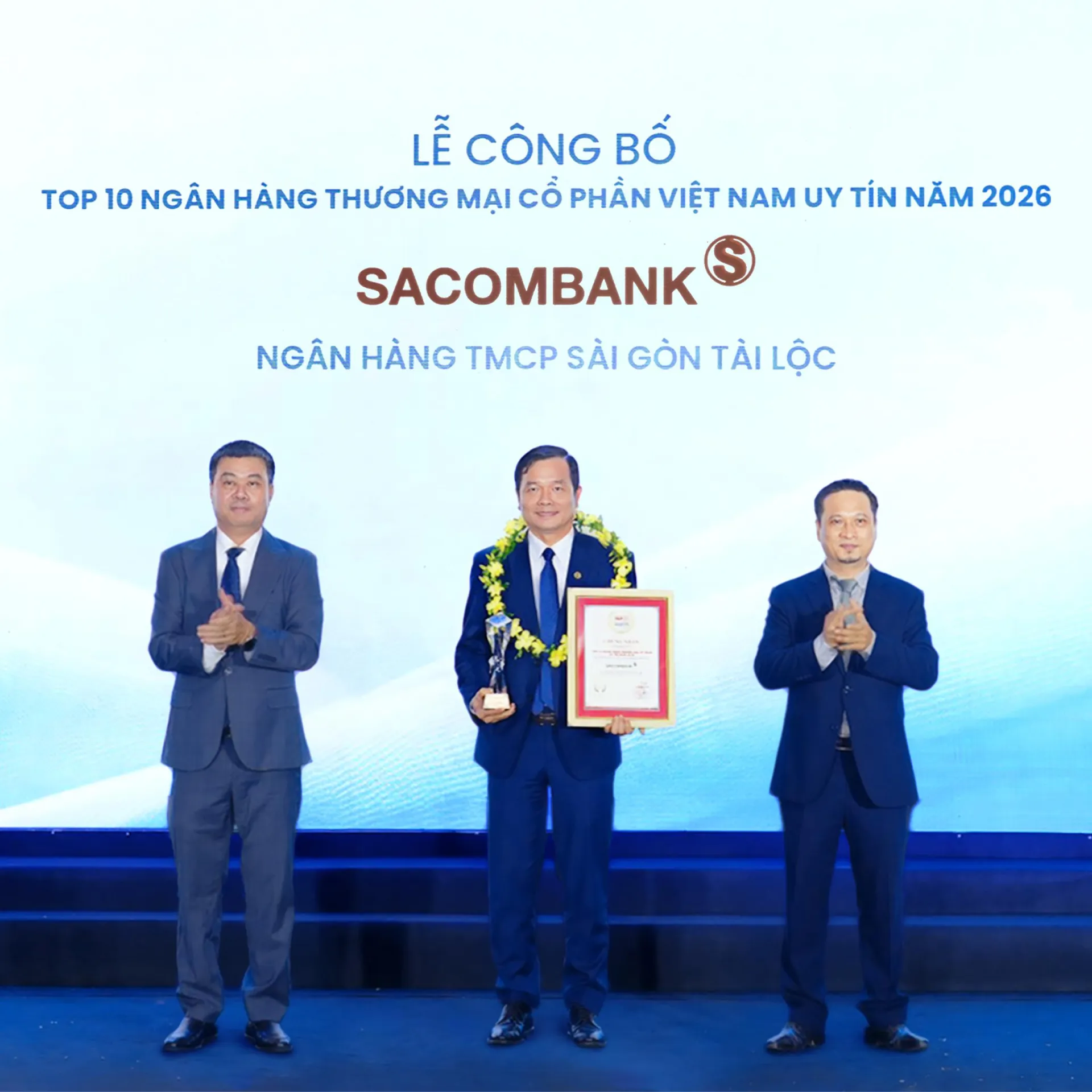 SACOMBANK tiếp tục được vinh danh Top 10 Ngân hàng TMCP tư nhân uy tín và VIX50 năm 2026
