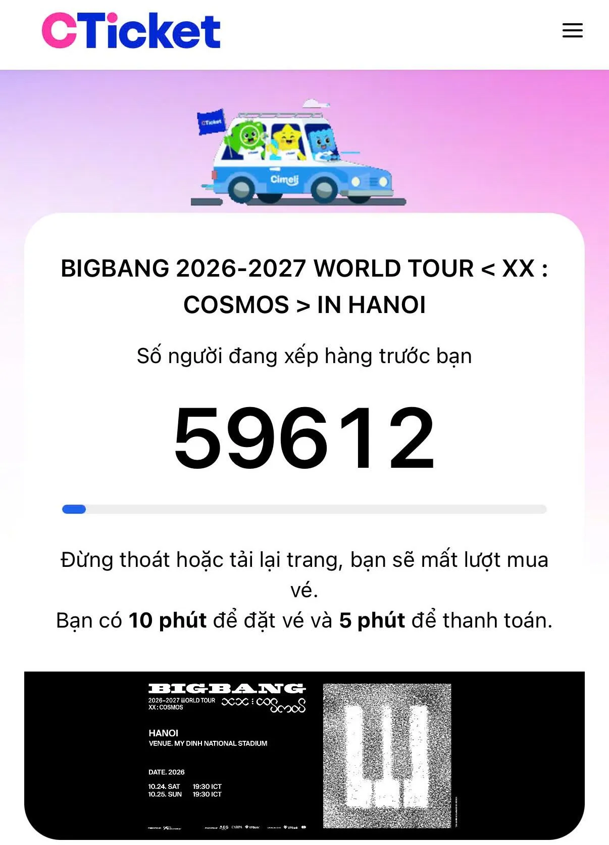 Vé Presale BIGBANG tại Hà Nội “cháy” sau 2 tiếng, fan chờ săn suất VPBank Mastercard