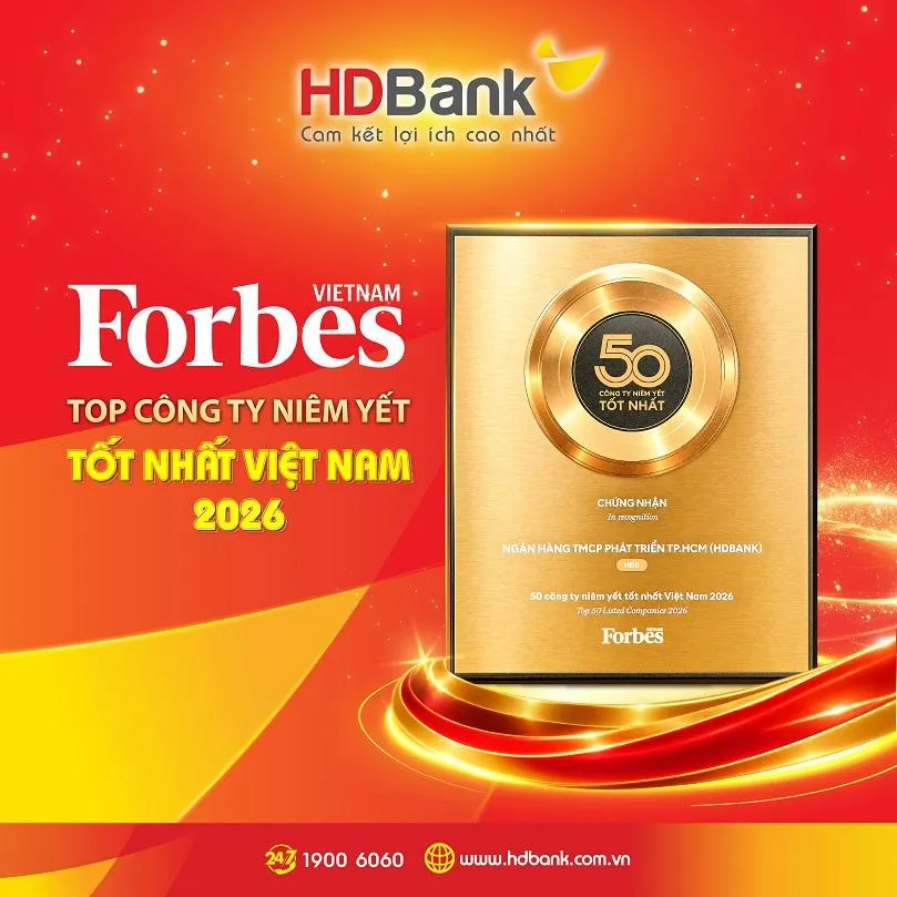 HDBank tiếp tục vào Top 50 Forbes Việt Nam trong bước chuyển lớn của thị trường vốn