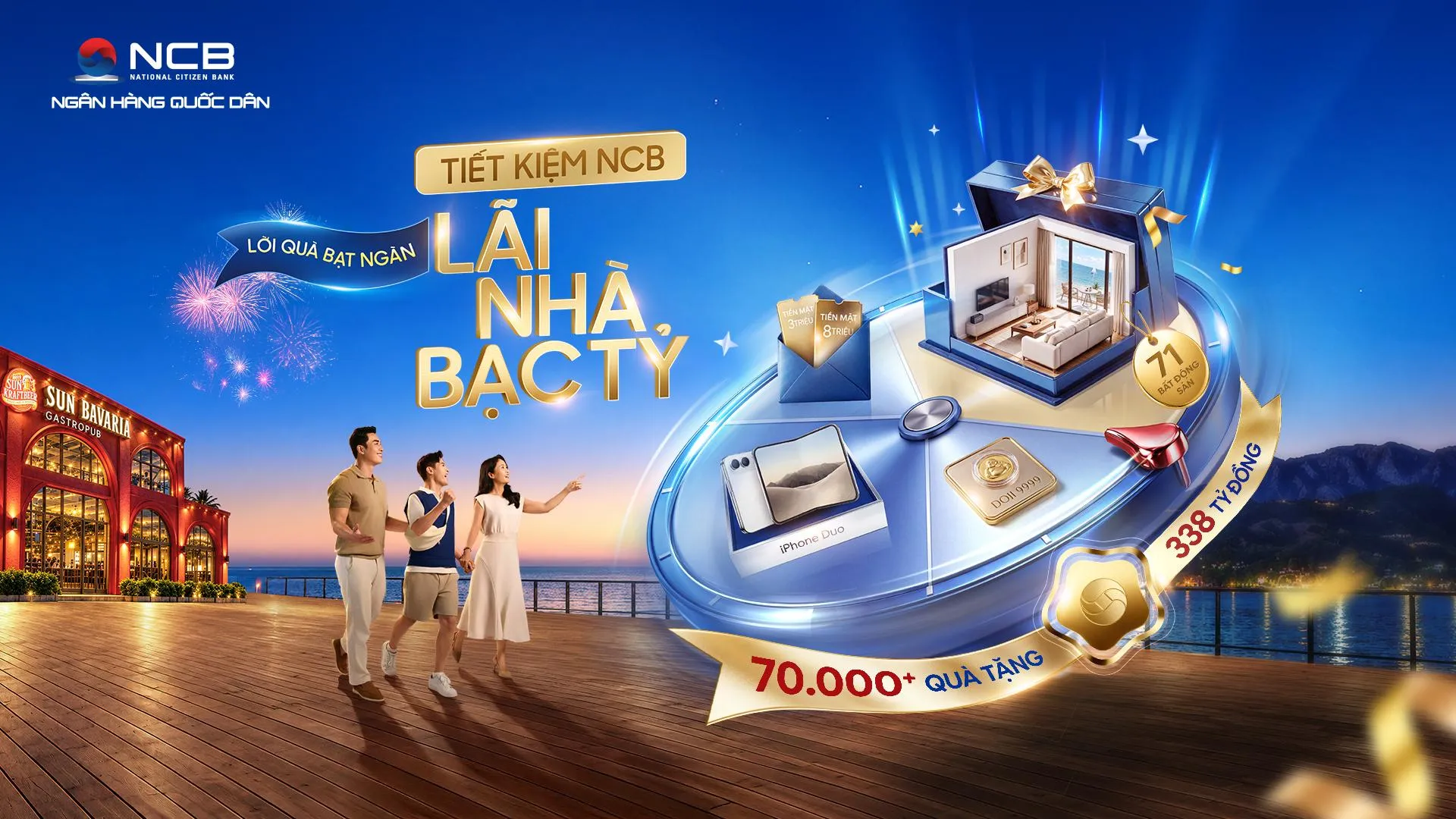 Ngân hàng NCB tặng quà tổng trị giá 338 tỷ đồng cho khách hàng gửi Tiết kiệm Siêu đặc quyền 