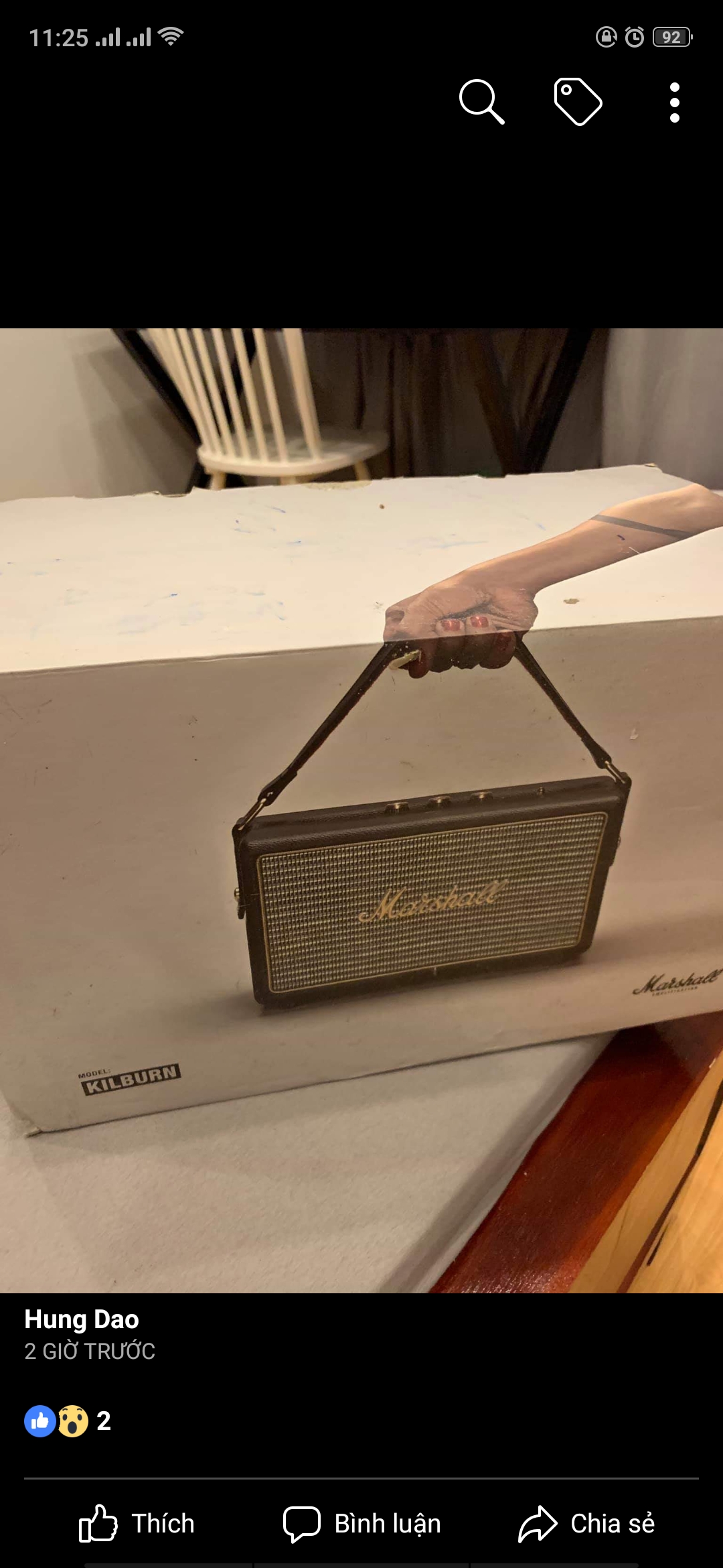 Loa Marshall Kilburn phát nổ, người dùng may mắn thoát nạn